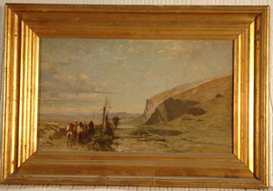 paesaggio con figure (dipinto) di Pasini Alberto (sec. XIX)