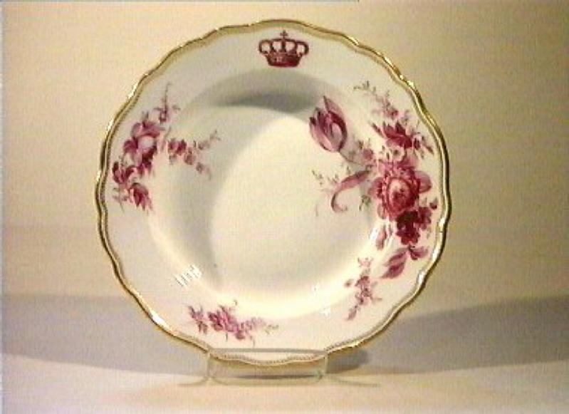 motivi decorativi floreali (piatto fondo) - manifattura di Meissen (sec. XIX)