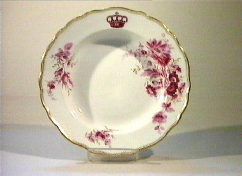 motivi decorativi floreali (piatto fondo) - manifattura di Meissen (sec. XIX)