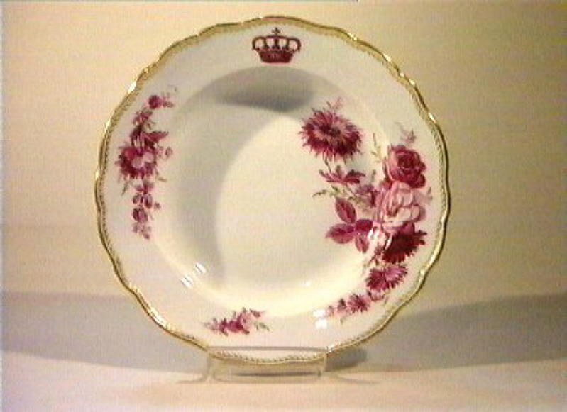 motivi decorativi floreali (piatto fondo) - manifattura di Meissen (sec. XIX)