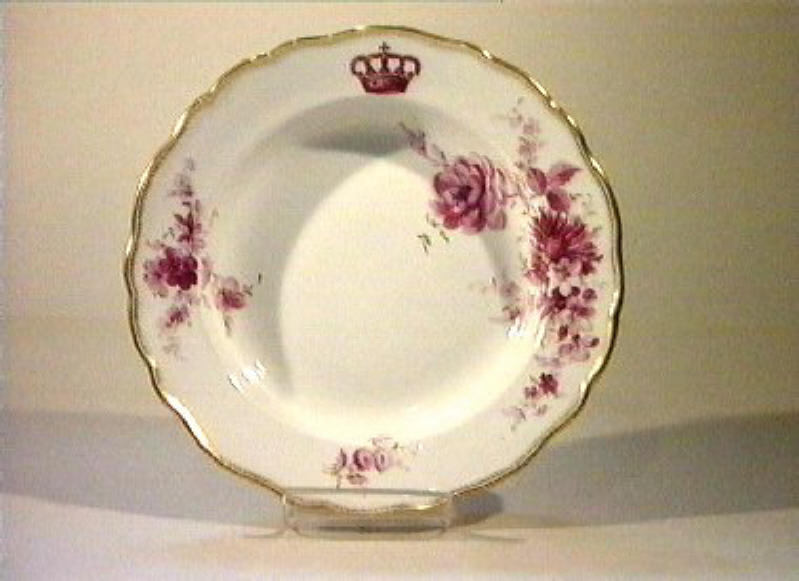 motivi decorativi floreali (piatto fondo) - manifattura di Meissen (sec. XIX)