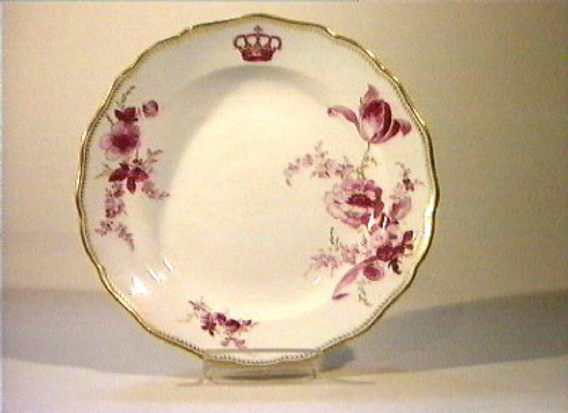 motivi decorativi floreali (piatto) - manifattura di Meissen (sec. XIX)