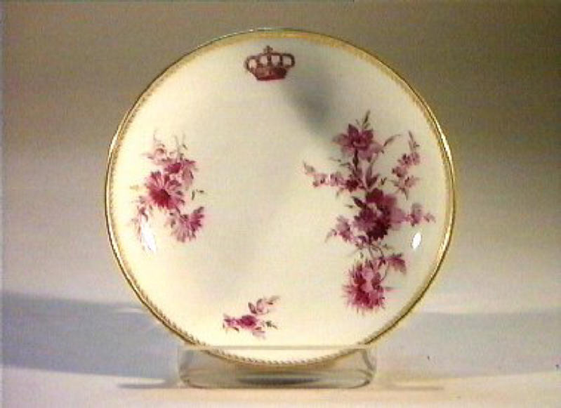 motivi decorativi floreali (piattino) - manifattura di Meissen (sec. XIX)