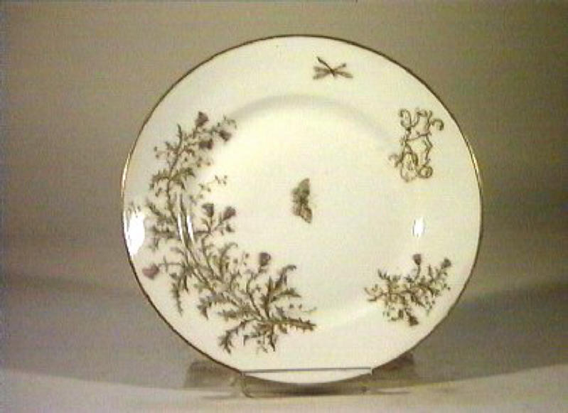 motivi decorativi vegetali e animali (piatto) - manifattura Ch. Pillivuyt (sec. XIX)