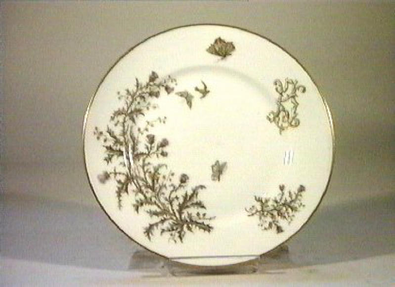 motivi decorativi vegetali e animali (piatto) - manifattura Ch. Pillivuyt (sec. XIX)
