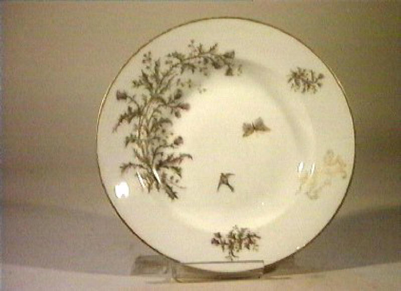 motivi decorativi vegetali e animali (piatto fondo) - manifattura Ch. Pillivuyt (sec. XIX)