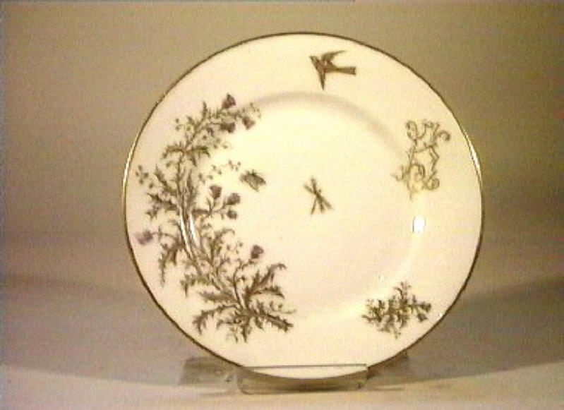 motivi decorativi vegetali e animali (piatto) - manifattura Ch. Pillivuyt (sec. XIX)