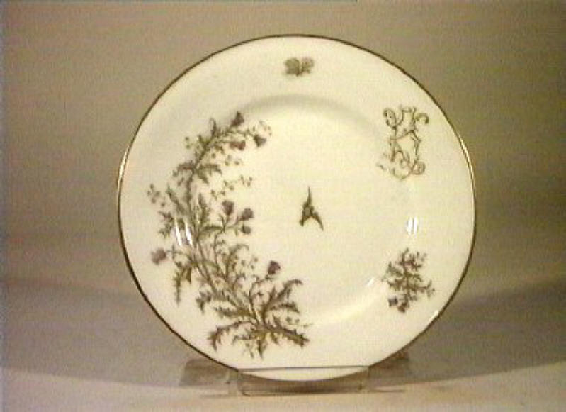 motivi decorativi vegetali e animali (piatto) - manifattura Ch. Pillivuyt (sec. XIX)