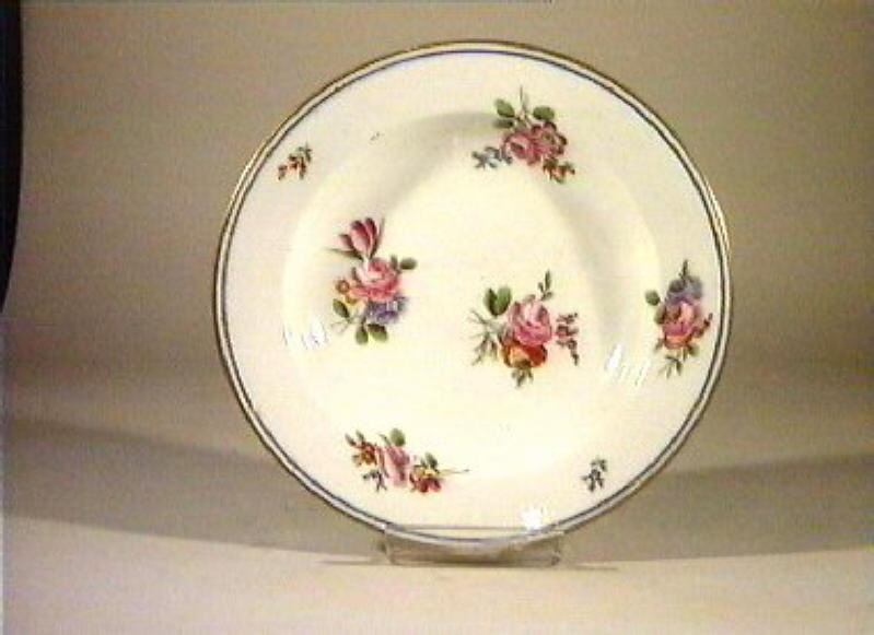 motivo decorativo floreale (piatto) - manifattura Poulard Prad (sec. XIX)