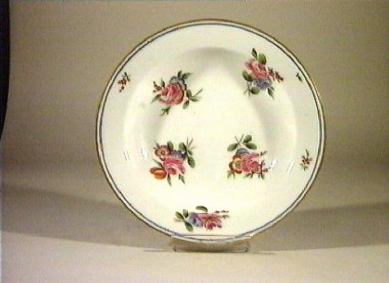 motivo decorativo floreale (piatto) - manifattura Poulard Prad (sec. XIX)