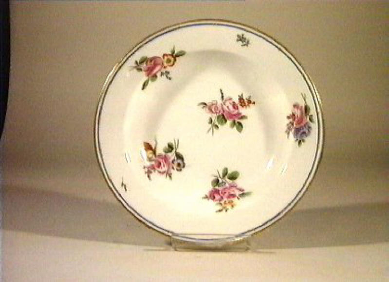 motivo decorativo floreale (piatto) - manifattura Poulard Prad (sec. XIX)