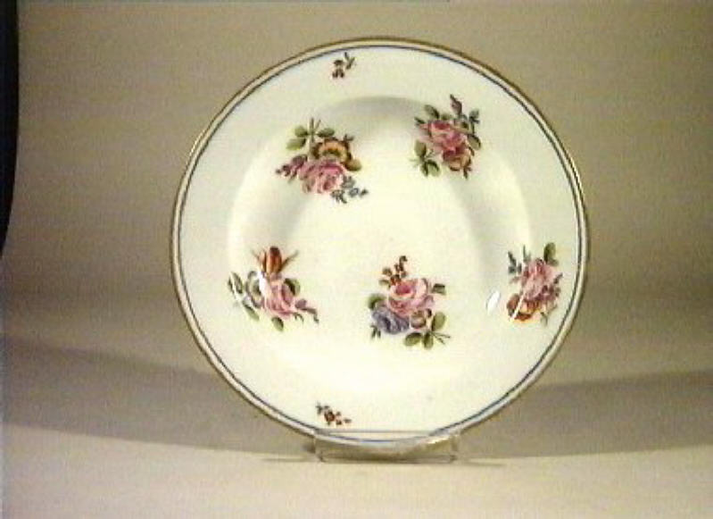 motivo decorativo floreale (piatto) - manifattura Poulard Prad (sec. XIX)