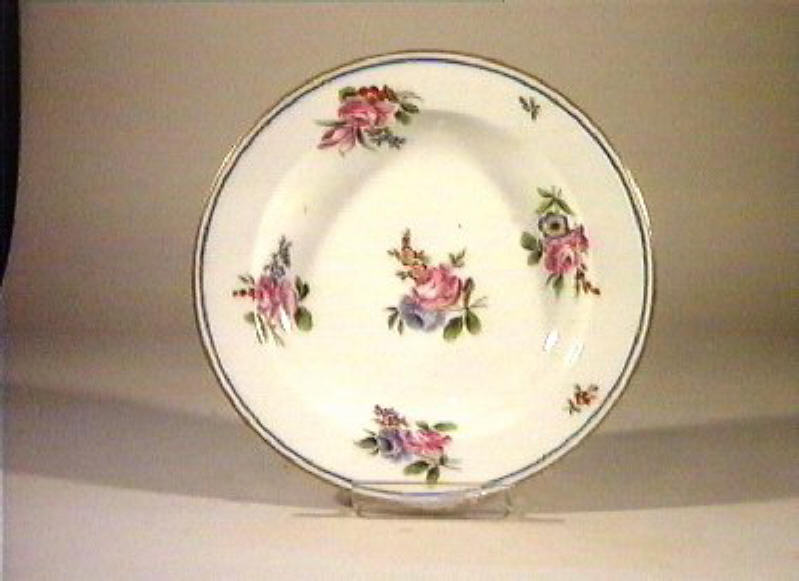 motivo decorativo floreale (piatto) - manifattura Poulard Prad (sec. XIX)