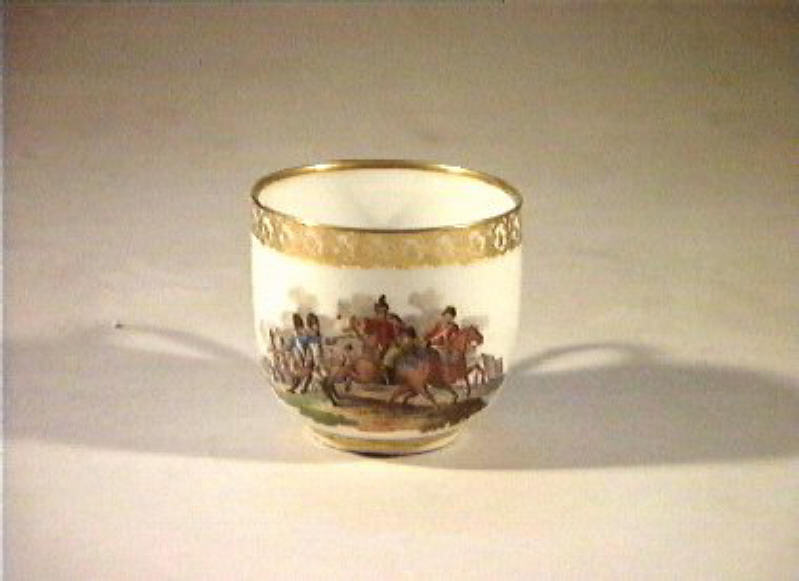 scena di battaglia (tazzina) - manifattura viennese (secc. XVIII/ XIX)