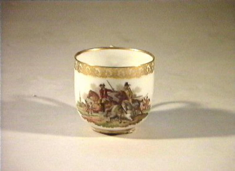 scena di battaglia (tazzina) - manifattura viennese (secc. XVIII/ XIX)
