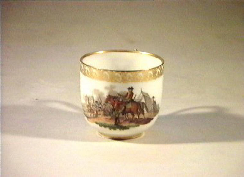 scena di battaglia (tazzina) - manifattura viennese (secc. XVIII/ XIX)