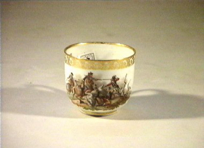 scena di battaglia (tazzina) - manifattura viennese (secc. XVIII/ XIX)