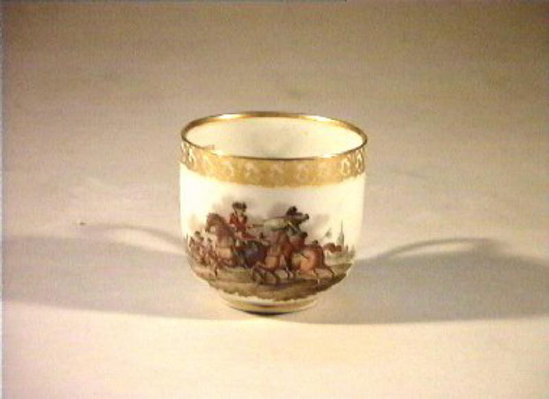 scena di battaglia (tazzina) - manifattura viennese (secc. XVIII/ XIX)