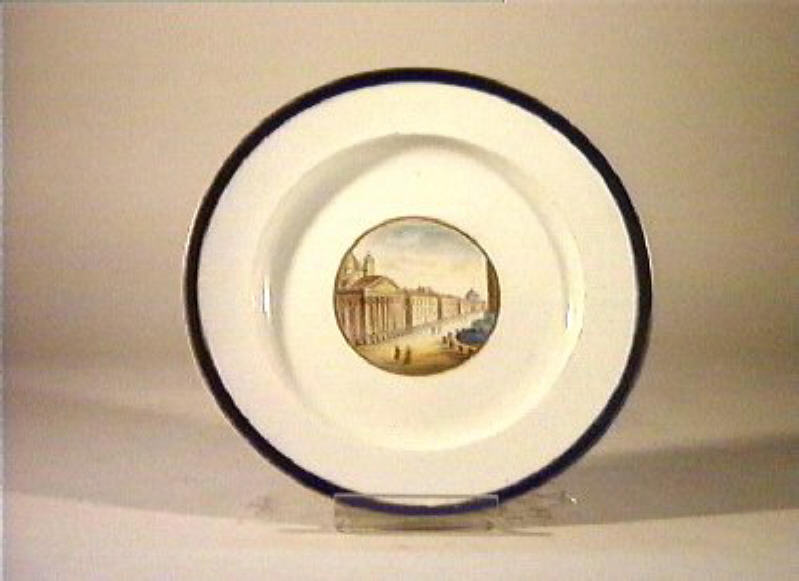 paesaggio (piatto) - manifattura di Doccia (sec. XIX)