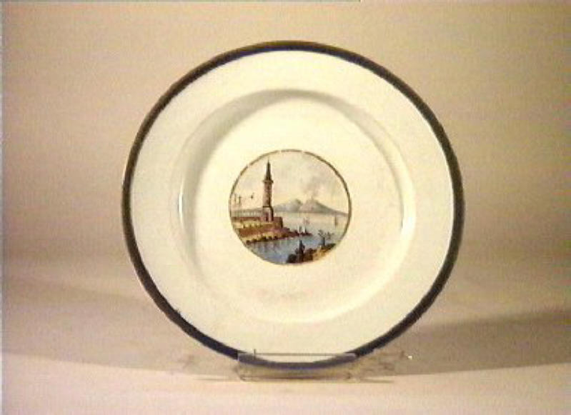 paesaggio (piatto) - manifattura di Doccia (sec. XIX)