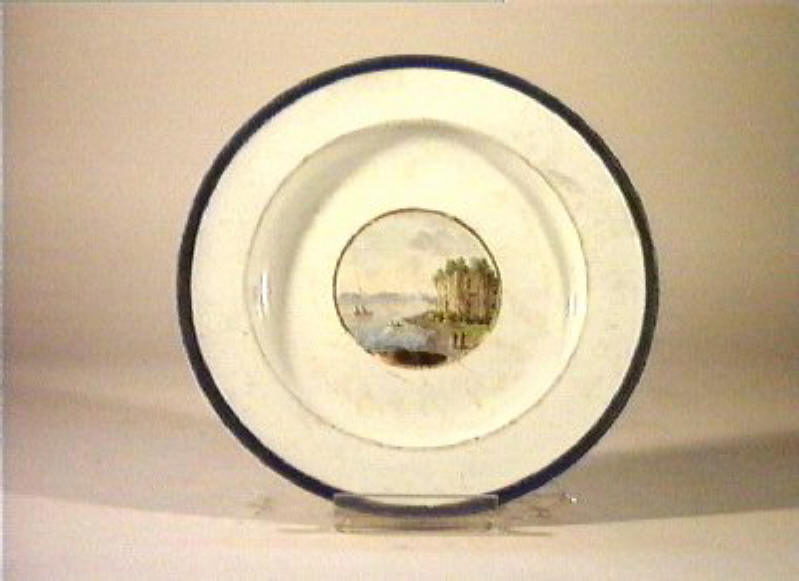 paesaggio (piatto) - manifattura di Doccia (sec. XIX)