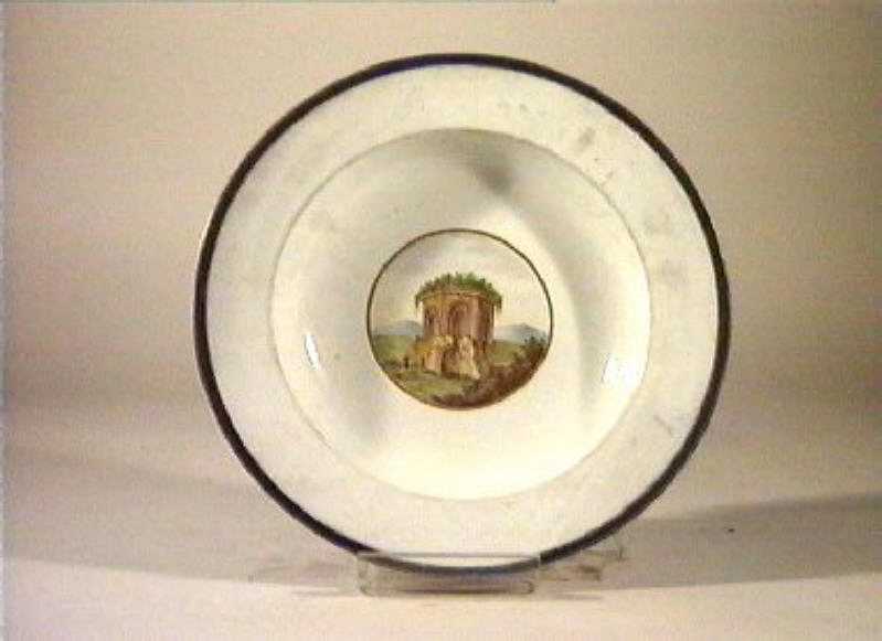 paesaggio con rovine (piatto) - manifattura di Doccia (sec. XIX)