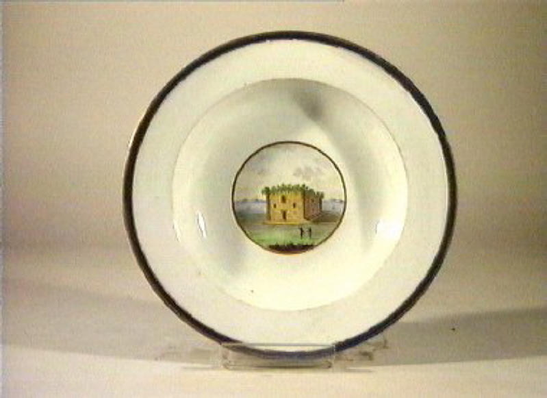 paesaggio con rovine (piatto) - manifattura di Doccia (sec. XIX)