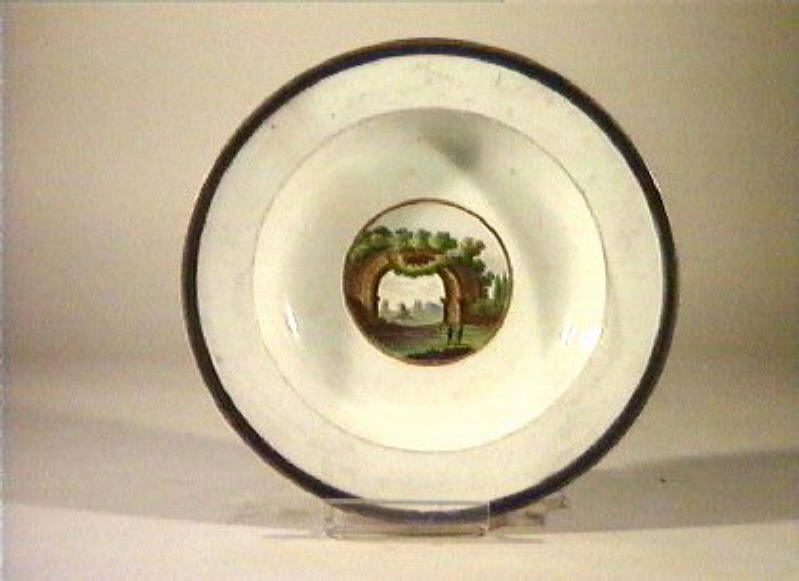 paesaggio con rovine (piatto) - manifattura di Doccia (sec. XIX)