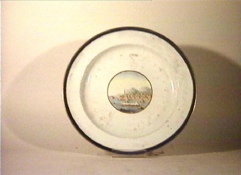 paesaggio (piatto da portata) - manifattura di Doccia (sec. XIX)