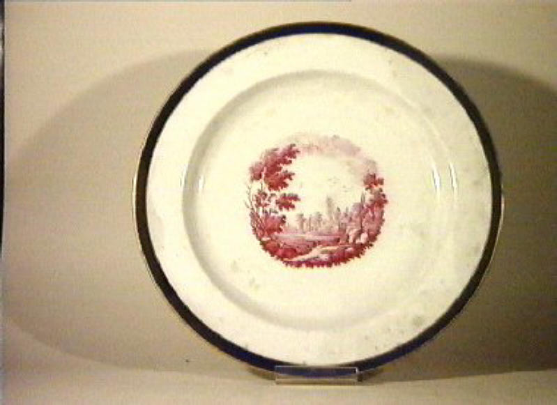 paesaggio (piatto da portata) - manifattura di Doccia (sec. XIX)