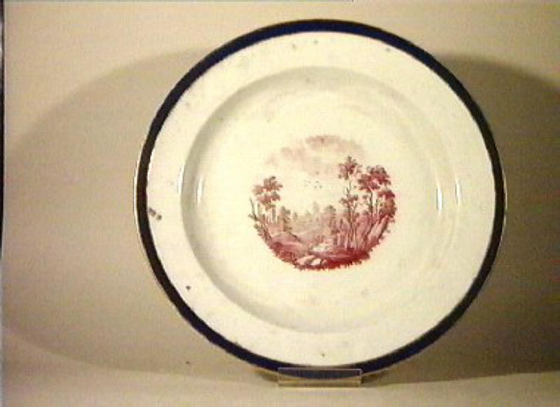 paesaggio (piatto da portata) - manifattura di Doccia (sec. XIX)