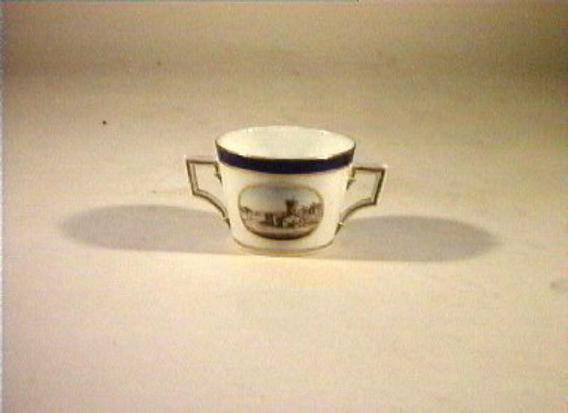 paesaggio con architetture (tazzina) - manifattura di Doccia (sec. XIX)