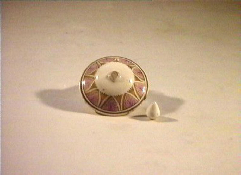 motivi decorativi vegetali (coperchietto) - manifattura Del Vecchio (sec. XIX)