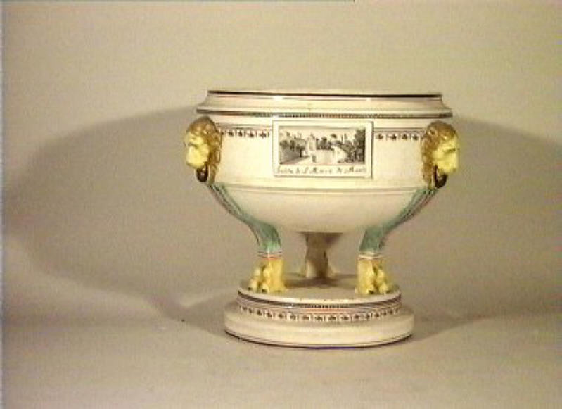 paesaggio (zuppiera) - manifattura Del Vecchio (sec. XIX)