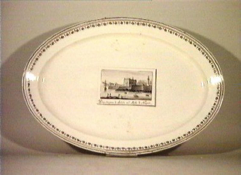 paesaggio (piatto da portata) - manifattura Del Vecchio (sec. XIX)