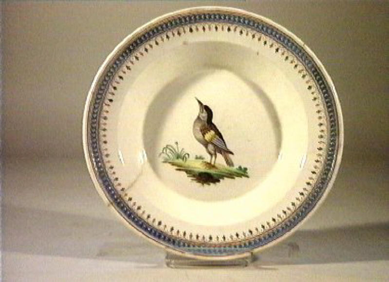 motivi decorativi vegetali e animali (piatto) - manifattura Del Vecchio (sec. XIX)