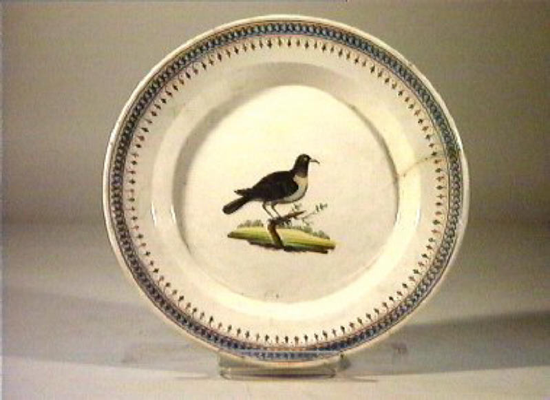 motivi decorativi vegetali e animali (piatto) - manifattura Del Vecchio (sec. XIX)