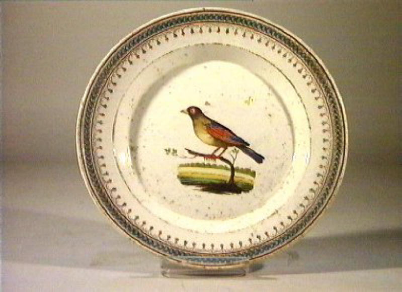 motivi decorativi vegetali e animali (piatto) - manifattura Del Vecchio (sec. XIX)