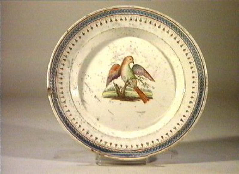 motivi decorativi vegetali e animali (piatto) - manifattura Del Vecchio (sec. XIX)