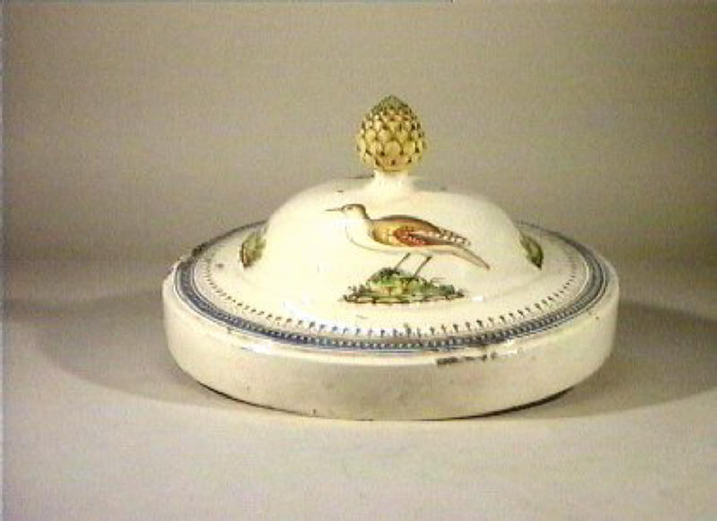 motivi decorativi vegetali e animali (coperchio) - manifattura Del Vecchio (sec. XIX)