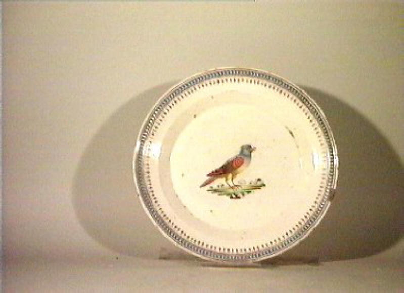 motivi decorativi vegetali e animali (piatto da portata) - manifattura Del Vecchio (sec. XIX)