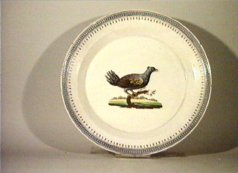 motivi decorativi vegetali e animali (piatto da portata) - manifattura Del Vecchio (sec. XIX)