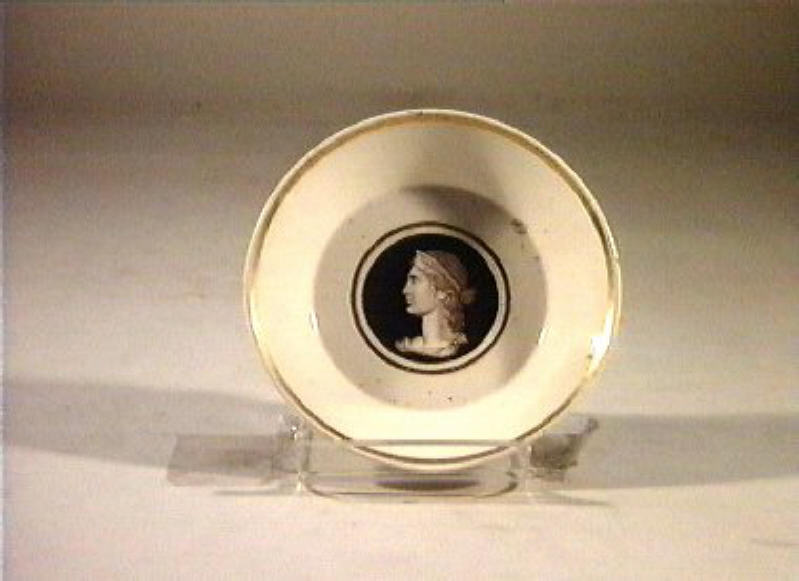 testa d'uomo (piattino) di Securo Francesco (sec. XIX)