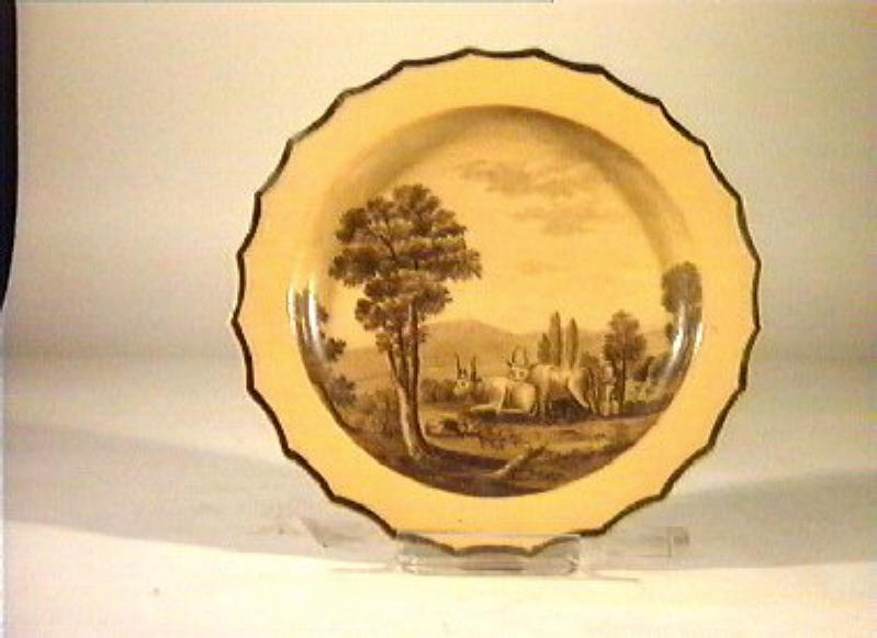 scena campestre (piattino) - manifattura Giustiniani (sec. XIX)