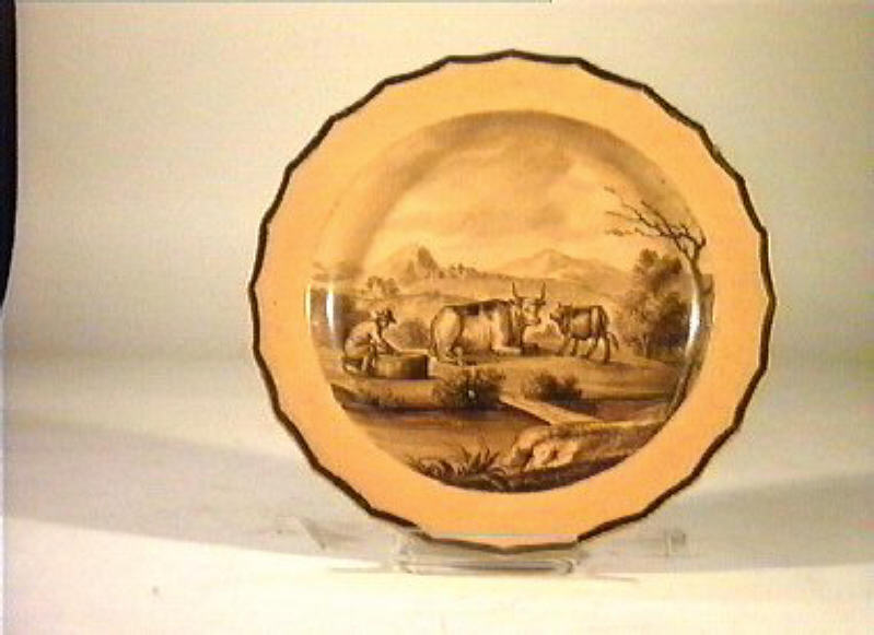 scena campestre (piattino) - manifattura Giustiniani (sec. XIX)
