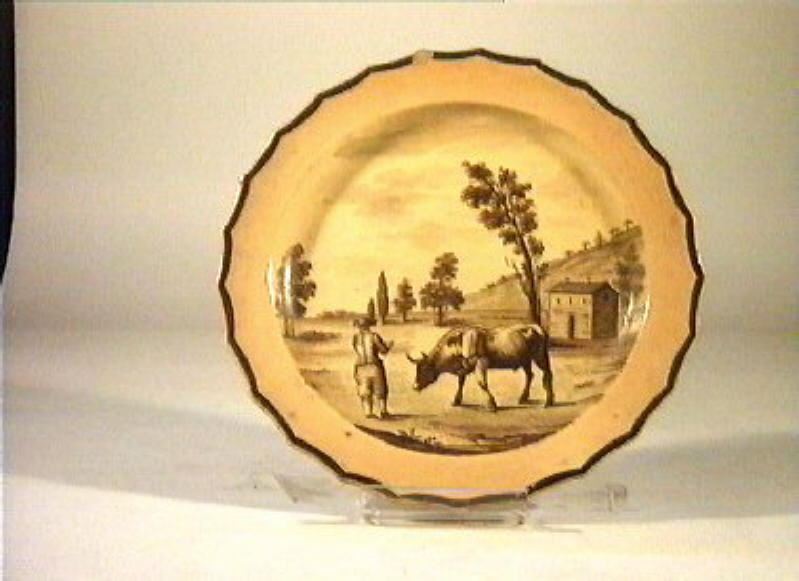 scena campestre (piattino) - manifattura Giustiniani (sec. XIX)