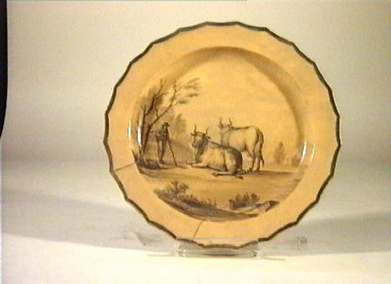 scena campestre (piattino) - manifattura Giustiniani (sec. XIX)