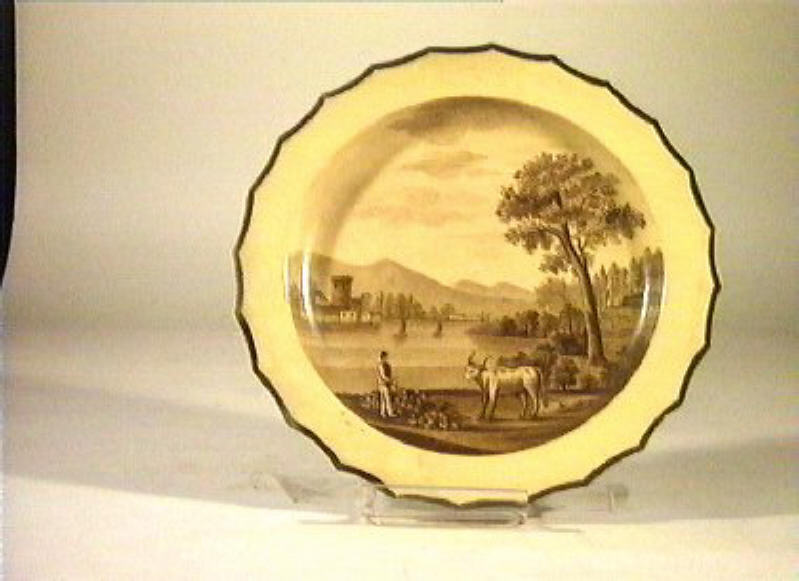 scena campestre (piattino) - manifattura Giustiniani (sec. XIX)
