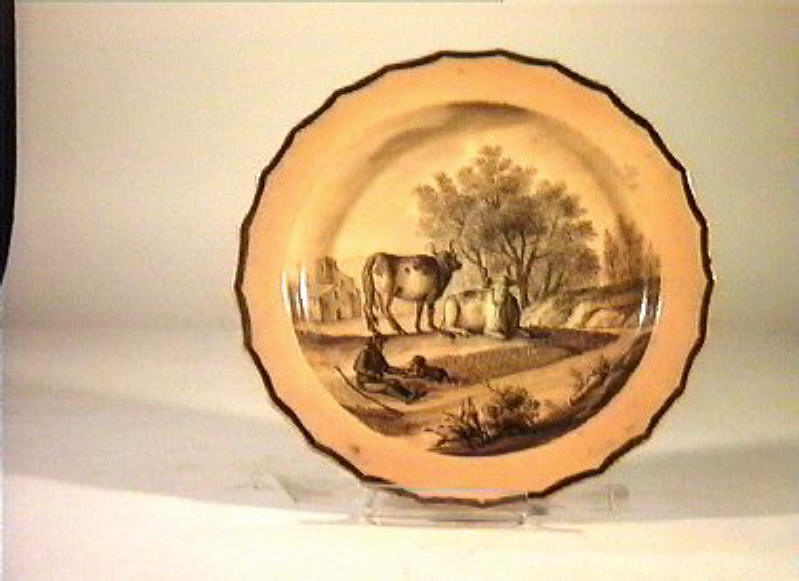scena campestre (piattino) - manifattura Giustiniani (sec. XIX)