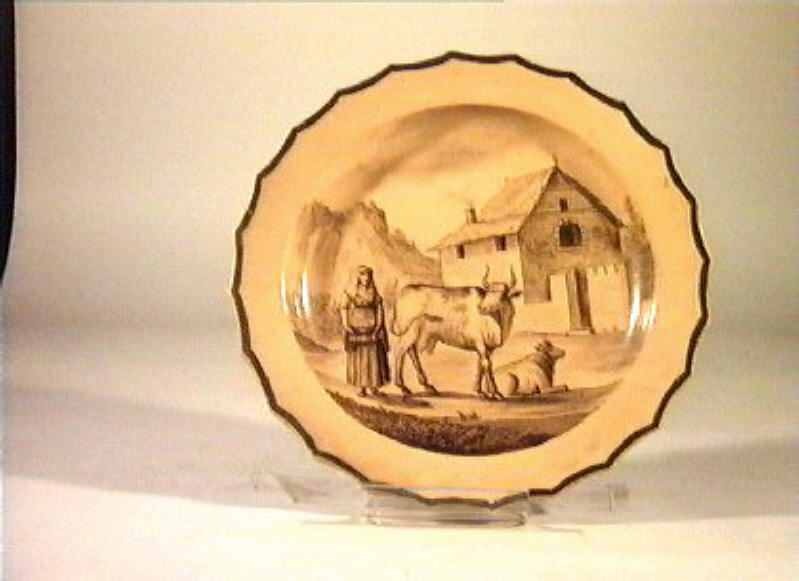 scena campestre (piattino) - manifattura Giustiniani (sec. XIX)